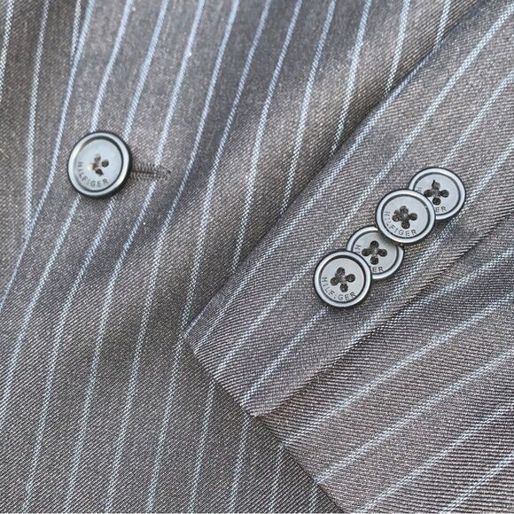 Tommy 100% Wool Pinstriped Two Button Blazer Suit Sport Coat Men’s size L 42 - Picture 8 of 15